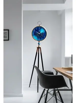 Vogue Venue Premium Vintage Tripod Floor Clock | Adjustable Wooden Stand | Antique Style Decorative Standing Clock for Living Room, Office & Home Décor