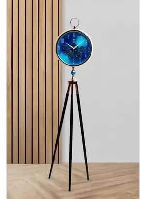 Vogue Venue Premium Vintage Tripod Floor Clock | Adjustable Wooden Stand | Antique Style Decorative Standing Clock for Living Room, Office & Home Décor