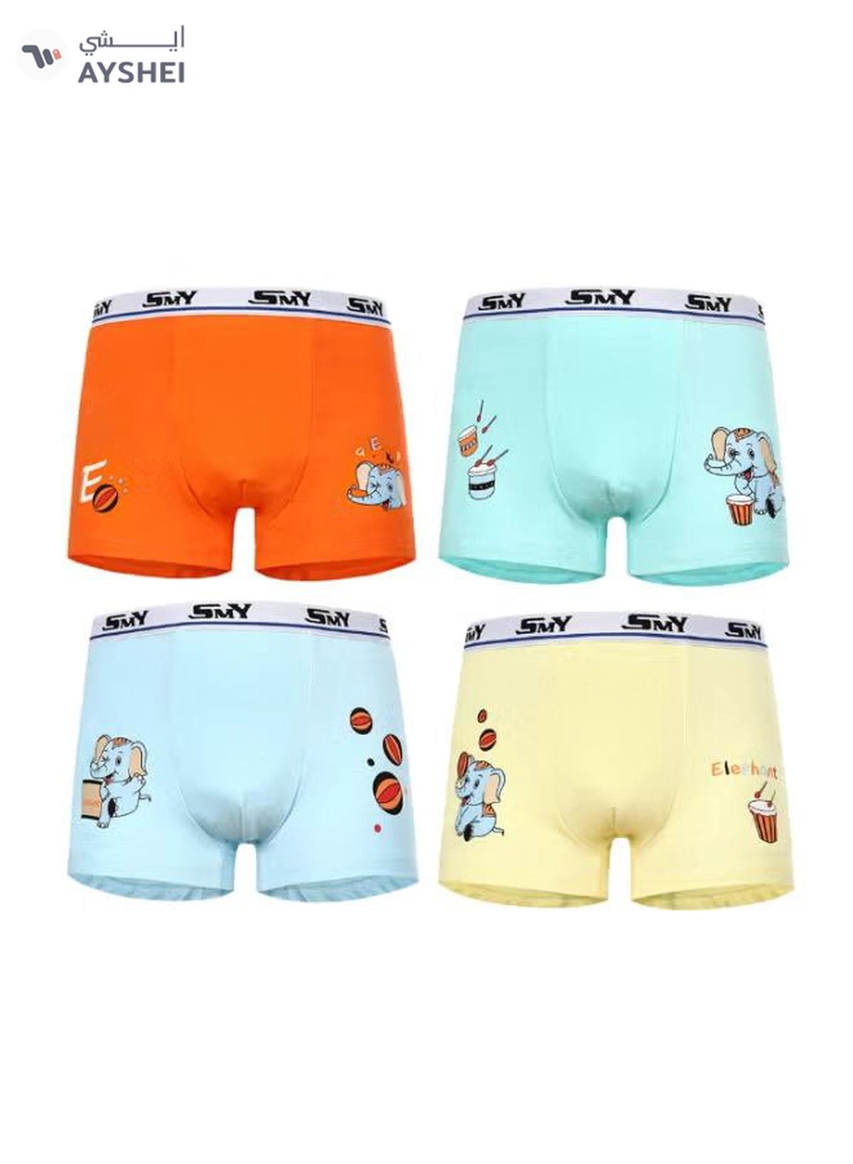 babyqlo 4 Pack Elephant Printed Boxer Multicolour-0-0