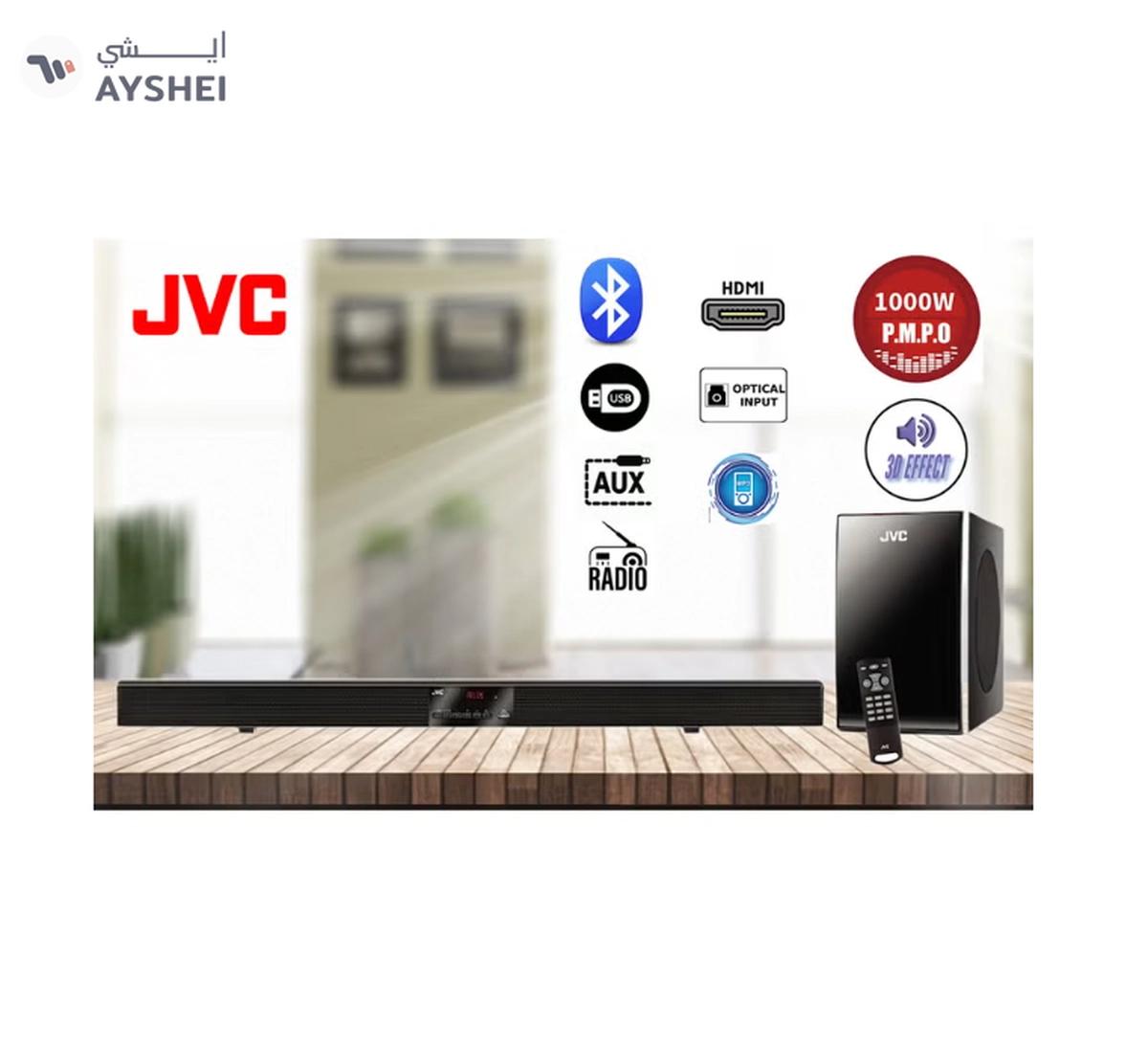 JVC 2.1 Channel Soundbar With Subwoofer Home Theater Surround Sound Speaker System THBY370A Black-0-landscape