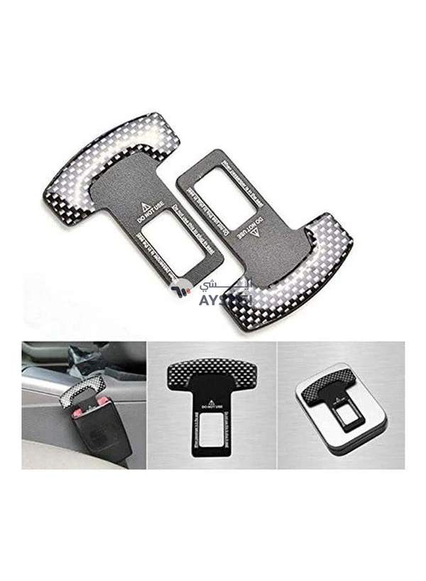 Generic 2 Pieces Carbon Fiber Safety Seat Belt Buckle Plug