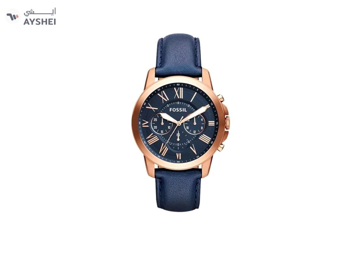 FOSSIL Men's Grant Water Resistant Chronograph Watch FS4835 - 44 mm - Blue-0-landscape