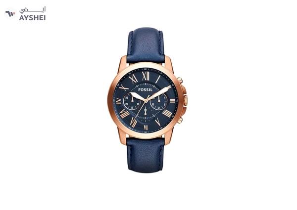 FOSSIL Men's Grant Water Resistant Chronograph Watch FS4835 - 44 mm - Blue