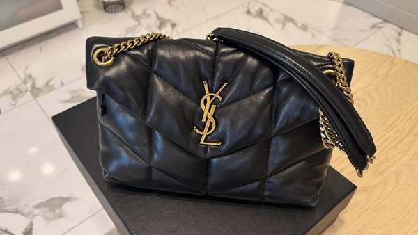 Saint Laurent Loulou Puffer Black Quilted Leather Shoulder Bag