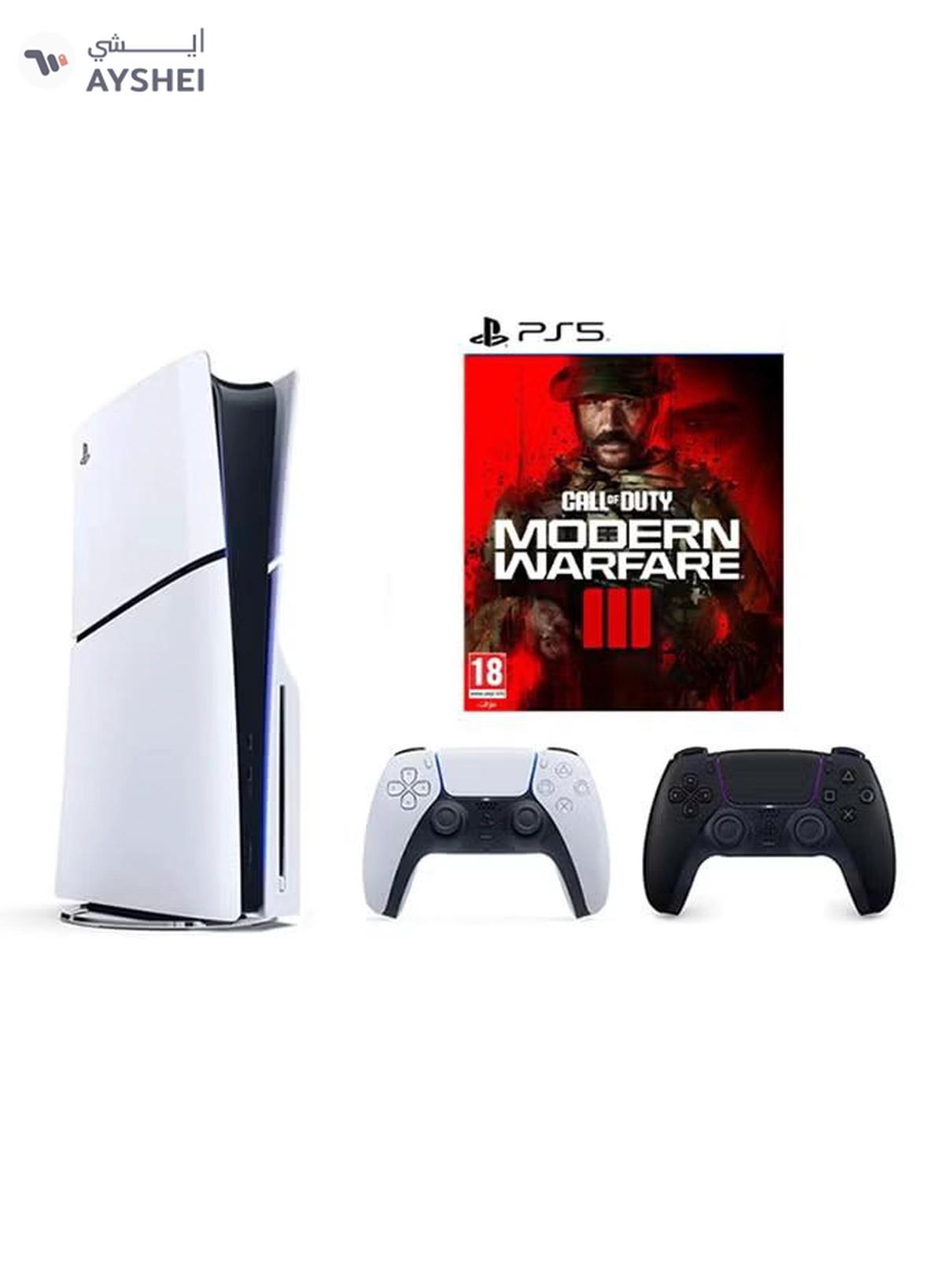 Sony PlayStation 5 Slim Disc Console with Extra Black Controller and Call of Duty: Modern Warfare III Bundle-0-portrait