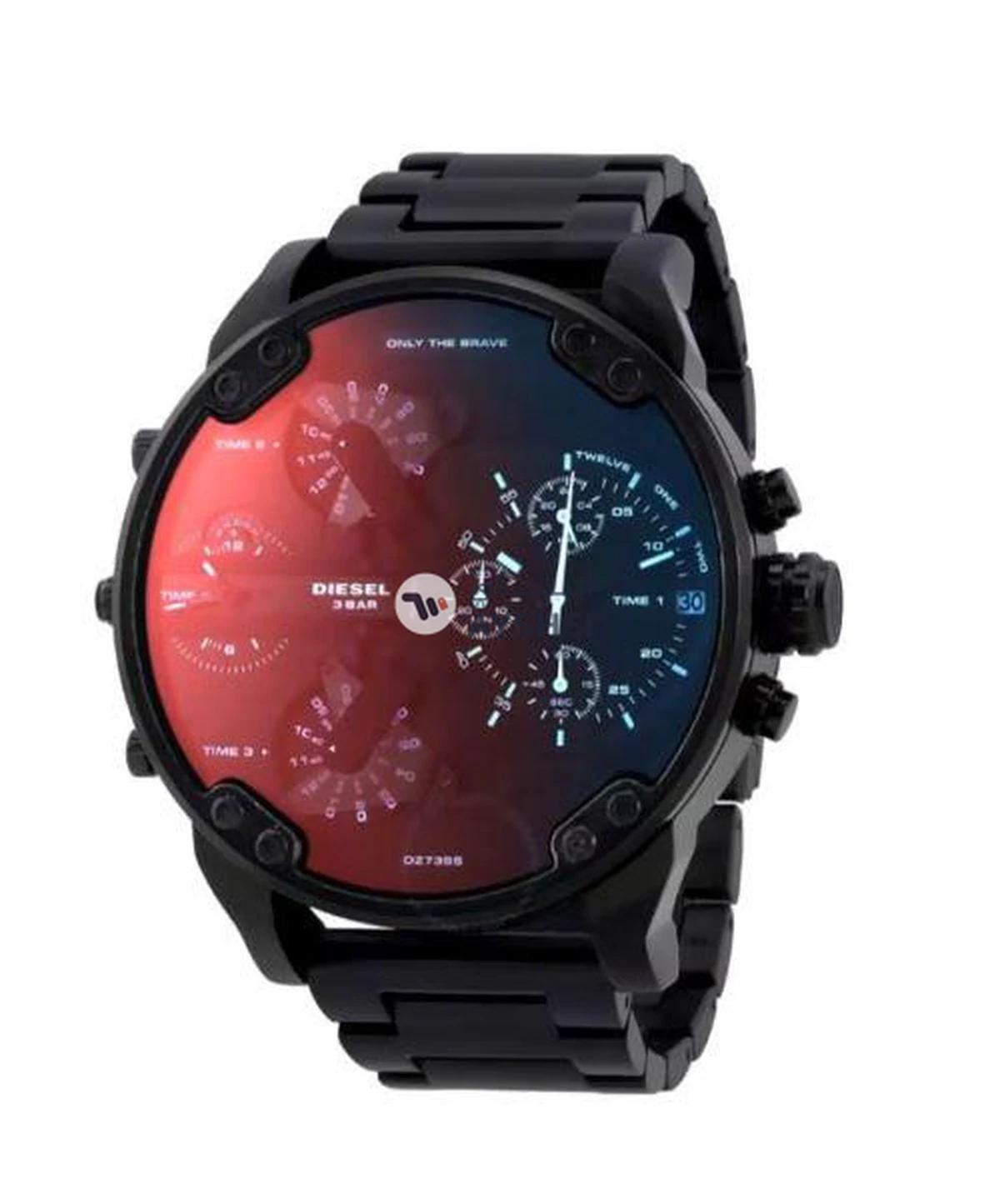 DIESEL Men's Mr Daddy 2.0 Round Shape Stainless Steel Chronograph Wrist Watch 55 mm - Black - DZ7395-0-portrait