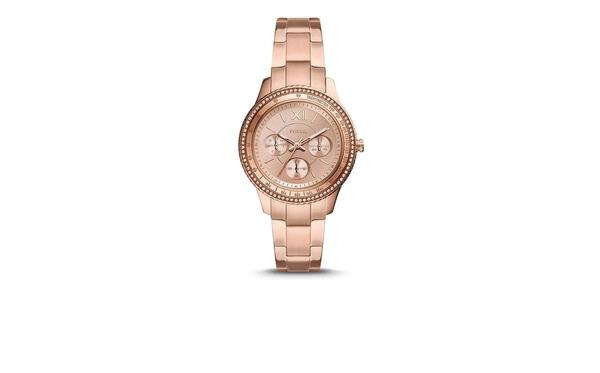 Fossil Women's Stella Sport Multifunction Round Shape Stainless Steel Analog Wrist Watch ES5106 - 37 mm - Rose Gold