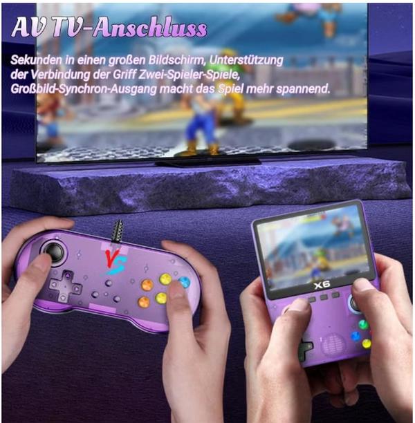 X6 HD Handheld Game Console - Portable Retro Gaming Console, Mini X6 Handheld with 32GB Storage, Built-In Classic Games, Long Battery Life, Perfect for On-the-Go Entertainment (White)