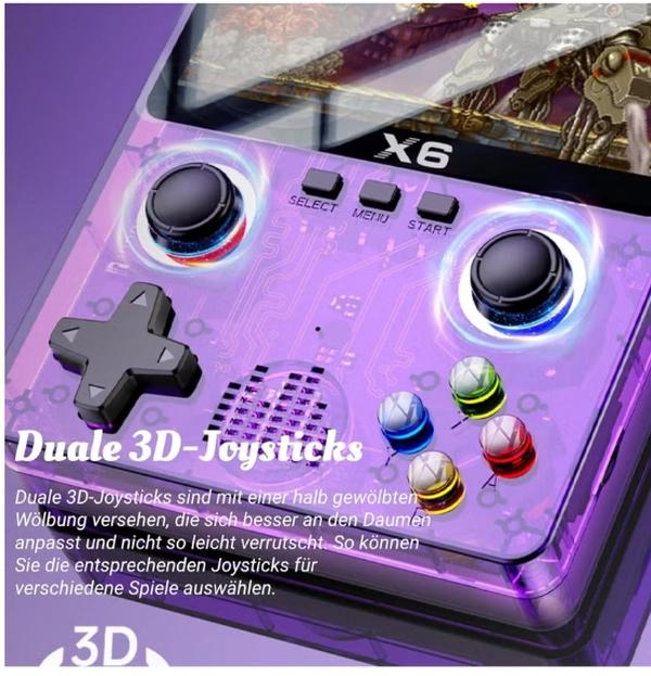 X6 HD Handheld Game Console - Portable Retro Gaming Console, Mini X6 Handheld with 32GB Storage, Built-In Classic Games, Long Battery Life, Perfect for On-the-Go Entertainment (White)