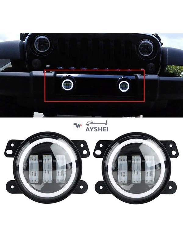 Generic 2-Piece IP67 Waterproof 30W 6500-7000K 2300LM 4 Inch CREE 6-LED Lamp Driving Fog Lights With Eyes For Jeep Wrangler