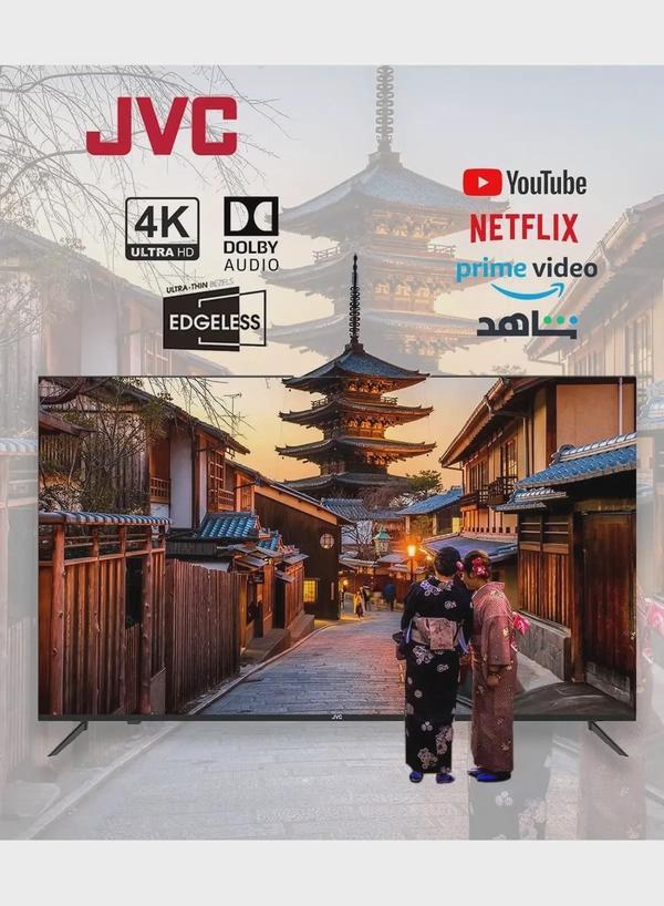 JVC 70 Inch Edgeless 4K UHD Android 14 Smart TV With Bluetooth, Web Browser, Dolby Audio LT-70N7105 Black