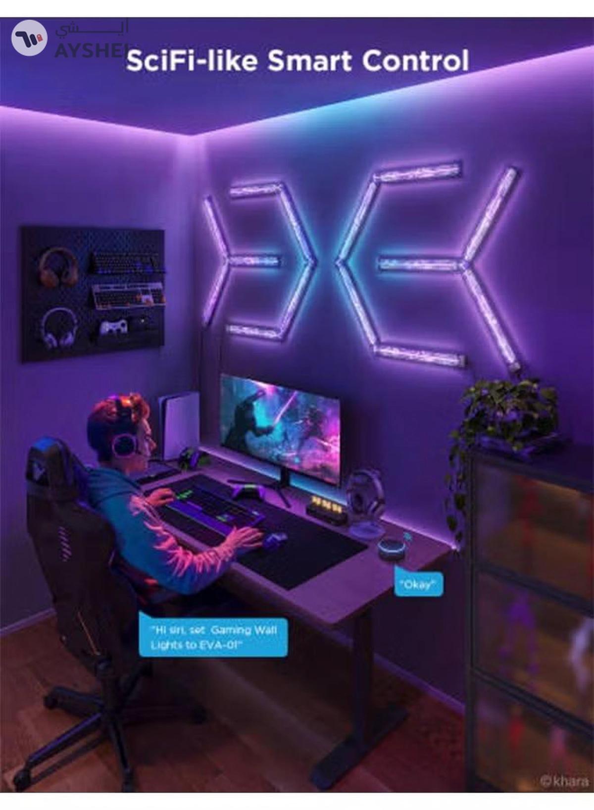 Govee X Evangelion Gaming Wall Light, RGBIC Color Support, 12 Light Sections & 8 Connectors, High-Level DIY Customization, Sci-fi-like Smart Control Features, Wi-Fi + Bluetooth Connectivity | H6063-1-1