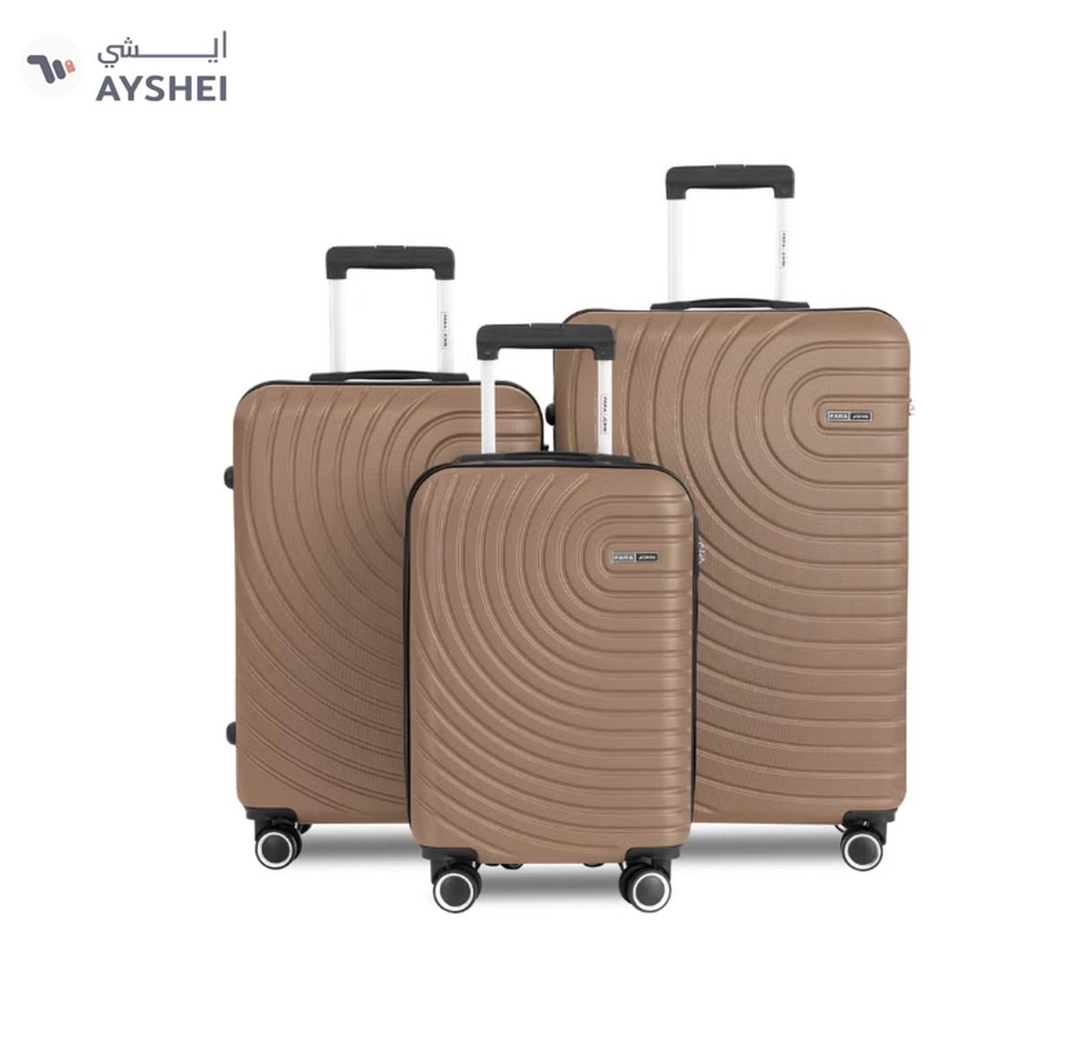 Para John Circles Series Set of 3 Luggage | Lightweight Small 10KG, Medium 20KG & Large 30KG ABS 4 Wheels Trolley Hardsided Travel Suitcase - Gold-0-landscape