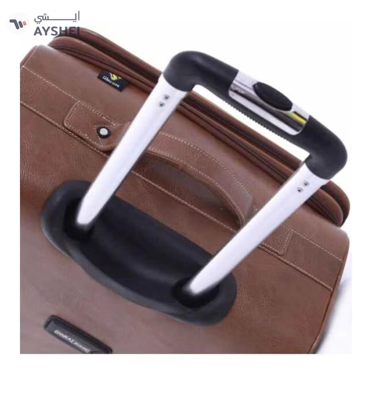 PARAJOHN Buffalos Softside 3 Piece Luggage Trolley Set Brown-5-5