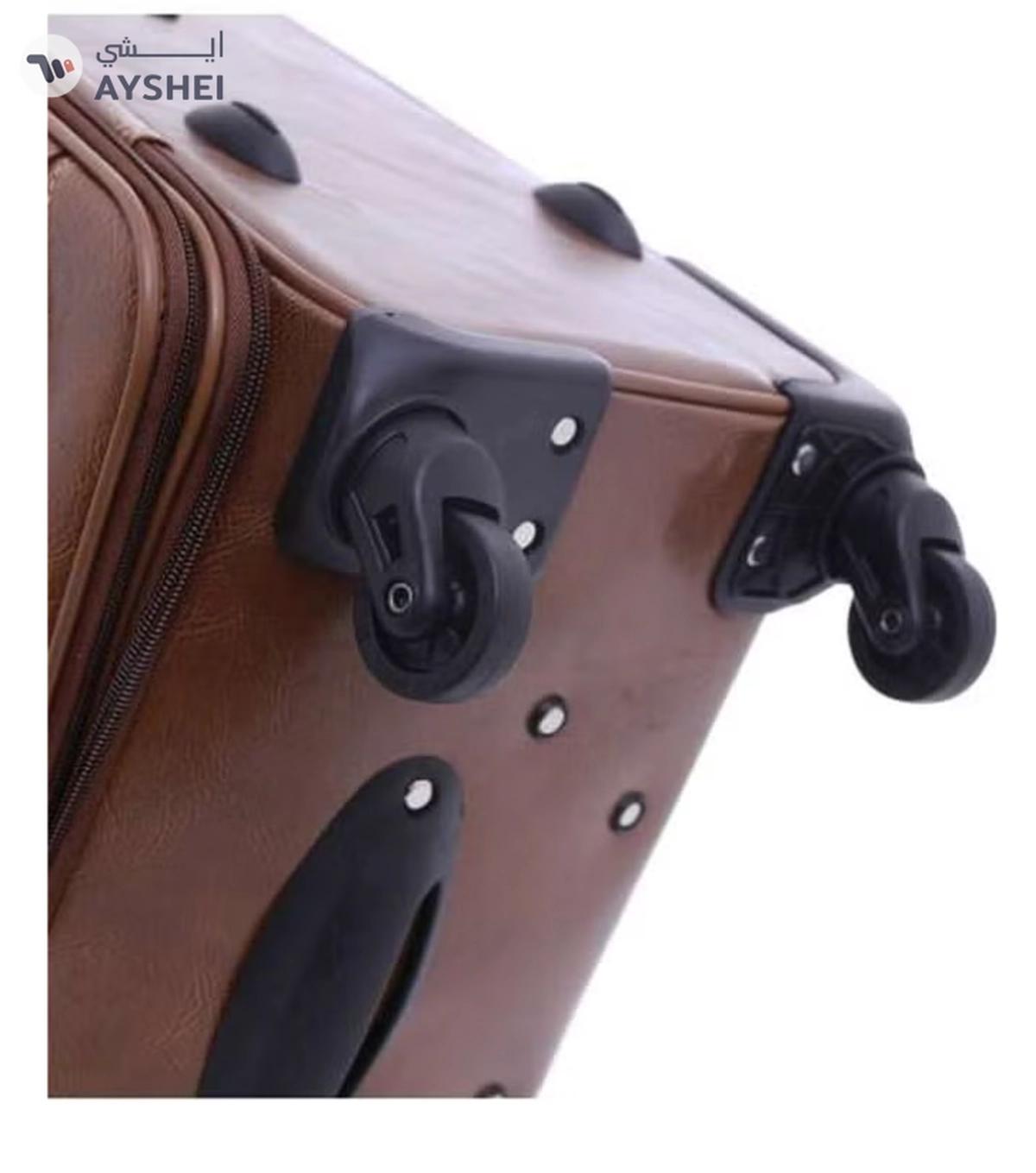 PARAJOHN Buffalos Softside 3 Piece Luggage Trolley Set Brown-3-3