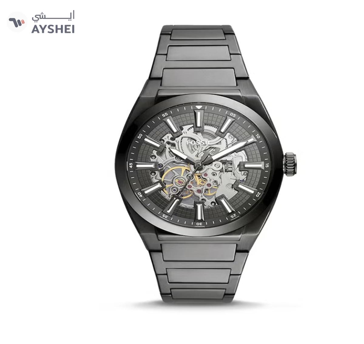 Fossil Men's Everett Round Shape Stainless Steel Automatic Wrist Watch ME3206 - 42 mm - Grey-0-landscape