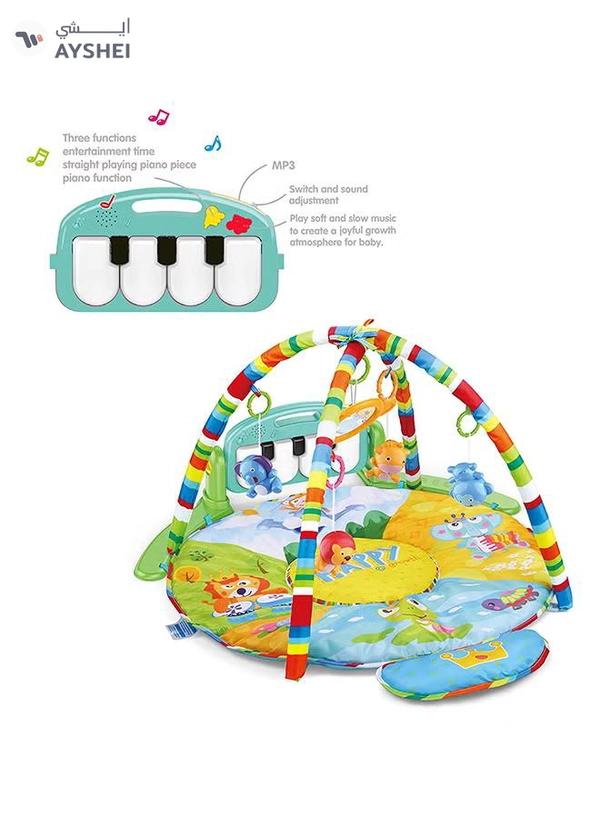 HUANGER Educational Children's Musical, Fitness Mat With Piano Microphone And Pendants 55x86x86cm