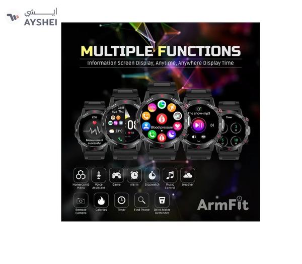 ARMFIT Hulk Smartwatch For Men, AMOLED Always On Display Bluetooth Calling Waterproof Fitness Watches Compatible With Android iOS Black