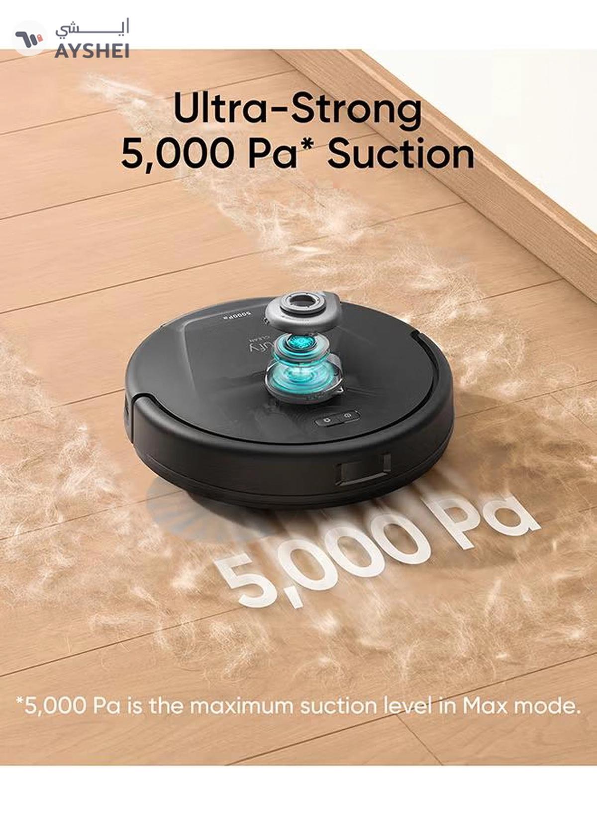 Eufy L60 Hybrid Robot Vacuum With Self Empty Station, Hair Detangling Technology, Up To 60 Days Of Hands Free Cleaning, Ultra Strong 5,000 Pa Suction To Remove Hair, Dust, Mop Pad 50 W T2278V11 Black-4-4