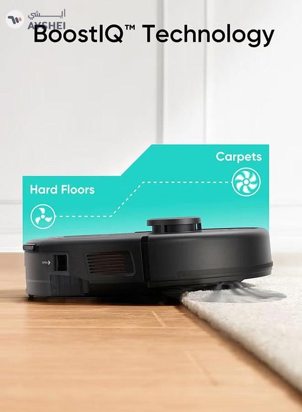 Eufy L60 Hybrid Robot Vacuum With Self Empty Station, Hair Detangling Technology, Up To 60 Days Of Hands Free Cleaning, Ultra Strong 5,000 Pa Suction To Remove Hair, Dust, Mop Pad 50 W T2278V11 Black