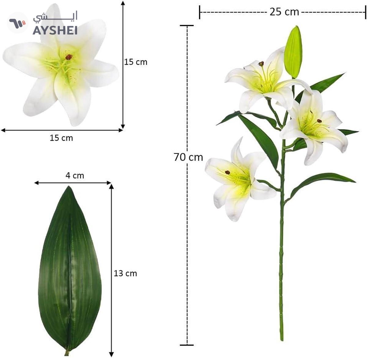 YATAI Artificial Lily Flowers, Long-lasting & Maintenance-Free Fake Flowers, Real Touch Lifelike Silk Lily Flower with Realistic Green Leaves, Faux Flower Arrangements for Home Office Wedding Decor-3-3