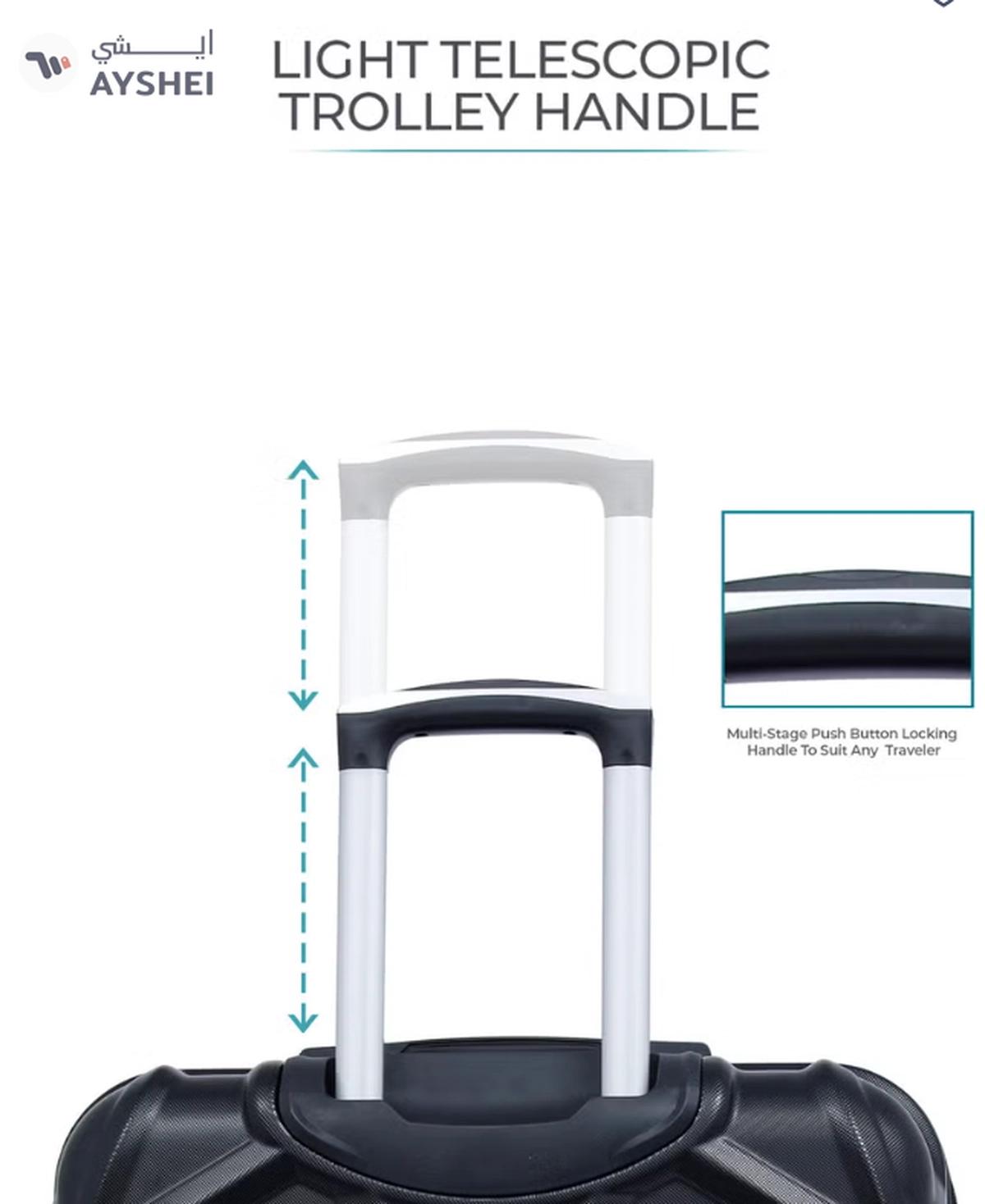 PARAJOHN Hard Case Luggage Trolley for Unisex ABS Lightweight Travel Bag 4 Double Wheeled Suitcase-1-1