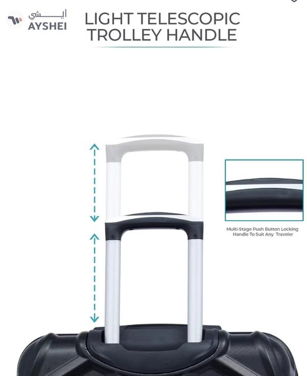 PARAJOHN Hard Case Luggage Trolley for Unisex ABS Lightweight Travel Bag 4 Double Wheeled Suitcase