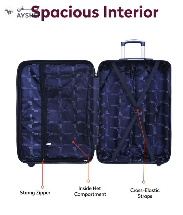 PARAJOHN Hard Case Luggage Trolley for Unisex ABS Lightweight Travel Bag 4 Double Wheeled Suitcase