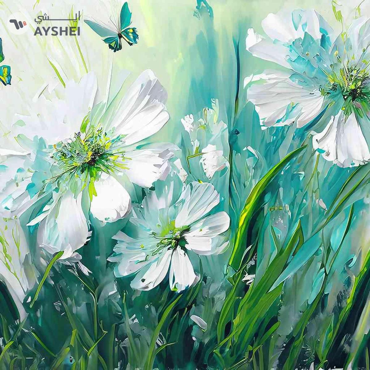 Blossoms in Turquoise-0-portrait