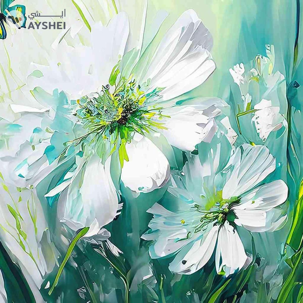 Blossoms in Turquoise-1-portrait