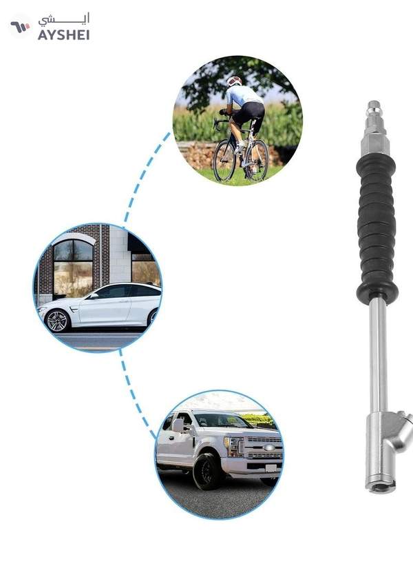 ABBASALI ATH 250mm Portable Automotive Car Straight Shank Dual Head Tyre(TIRE) Air Chuck Inflator