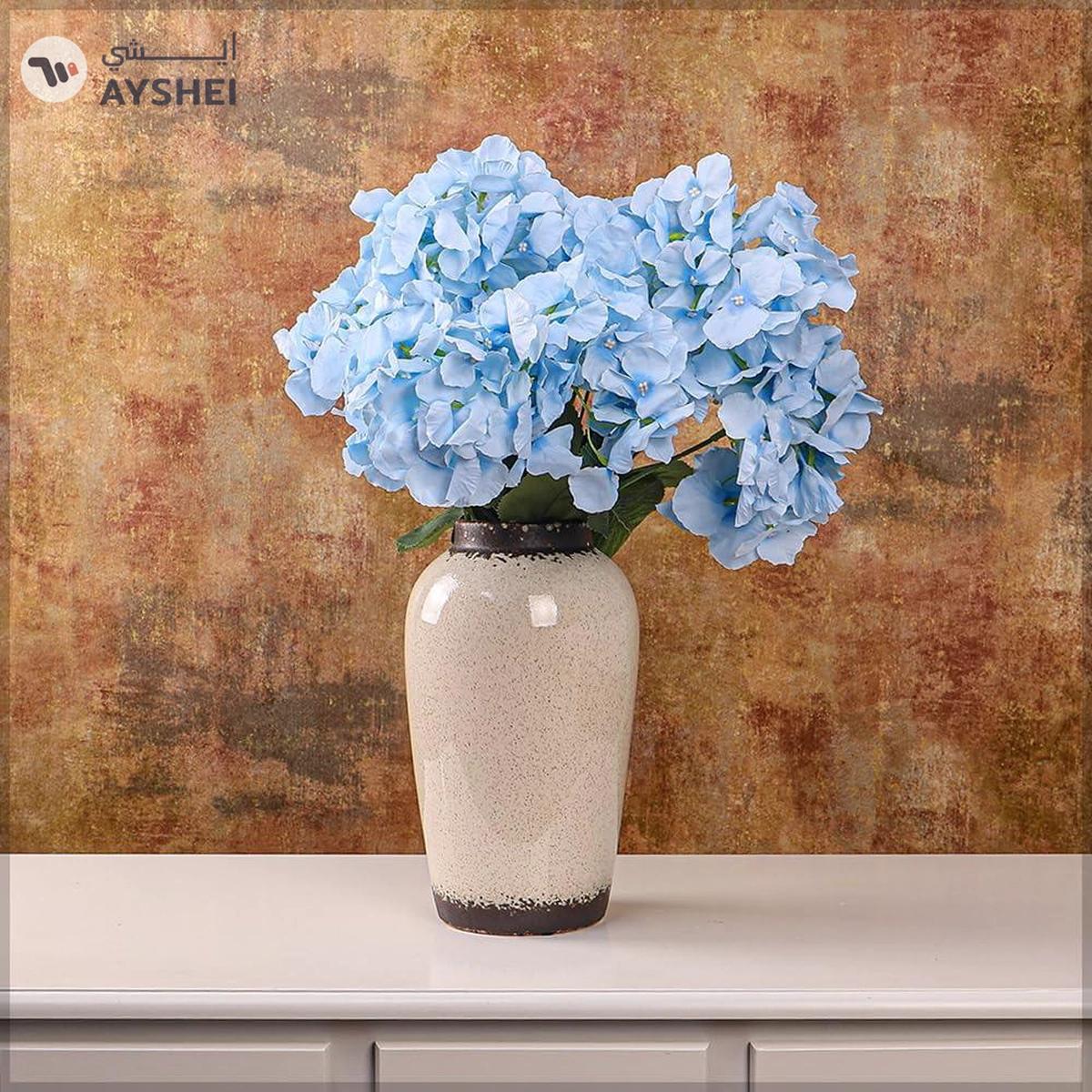 Yatai 2pcs Artificial Silk Blue Hydrangea Flower 45 cm with Leaves-0-0