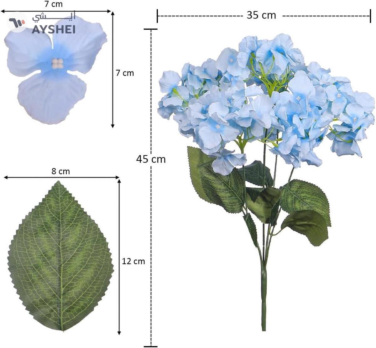Yatai 2pcs Artificial Silk Blue Hydrangea Flower 45 cm with Leaves-1-landscape