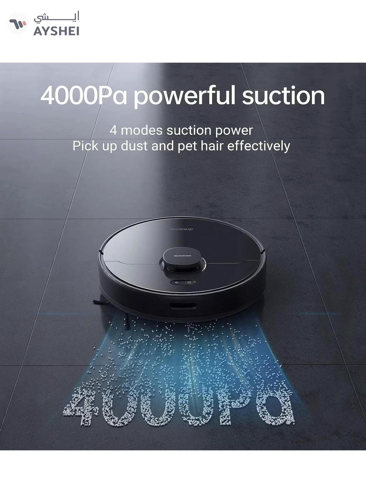 Dreame D9 Max Robot Vacuum Cleaner and Mop, 4000Pa Strong Suction, Vacuum Robot Sweep and Mop 2-in-1, 150min Runtime, Multi-floor Mapping, Lidar Navigation, Alexa/App/WIFI Control-1-1
