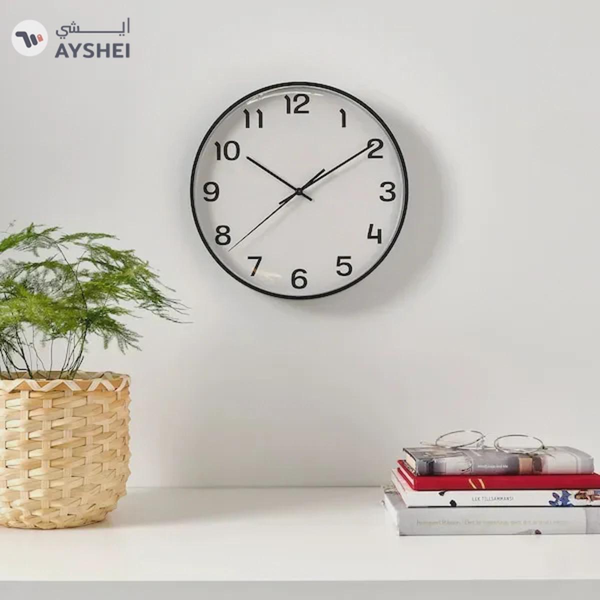 IKEA PLUTTIS Wall Clock: Sleek Black 28 cm Timepiece-0-portrait