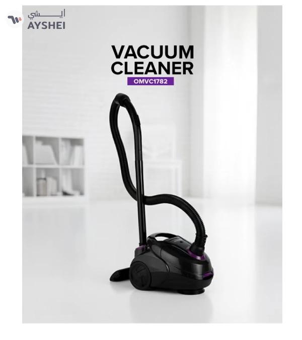 Olsenmark Vacuum Cleaner With Dust Bag 1400W OMVC1782, Powerful Suction, Dust Full Indicator,Dust Bag capacity 1.5L, Flexible Hose With Airflow On Handle, Pedal Switch And Auto-Rewinding Wire 1.5 L 1400 W OMVC1782 Black/Purple