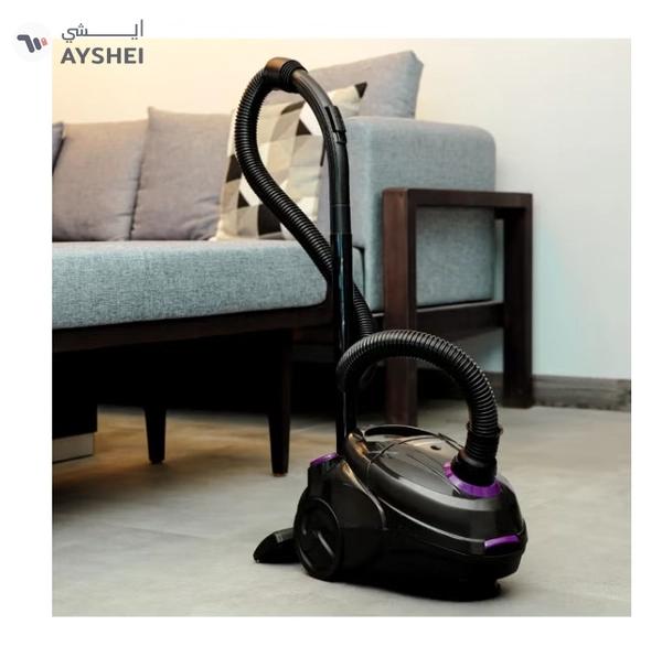 Olsenmark Vacuum Cleaner With Dust Bag 1400W OMVC1782, Powerful Suction, Dust Full Indicator,Dust Bag capacity 1.5L, Flexible Hose With Airflow On Handle, Pedal Switch And Auto-Rewinding Wire 1.5 L 1400 W OMVC1782 Black/Purple