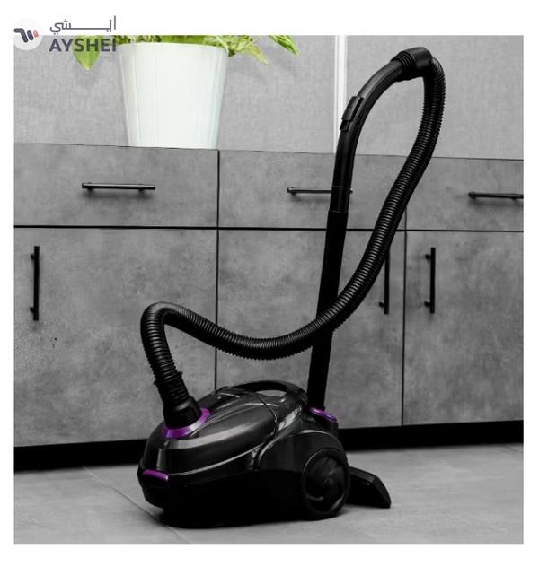 Olsenmark Vacuum Cleaner With Dust Bag 1400W OMVC1782, Powerful Suction, Dust Full Indicator,Dust Bag capacity 1.5L, Flexible Hose With Airflow On Handle, Pedal Switch And Auto-Rewinding Wire 1.5 L 1400 W OMVC1782 Black/Purple