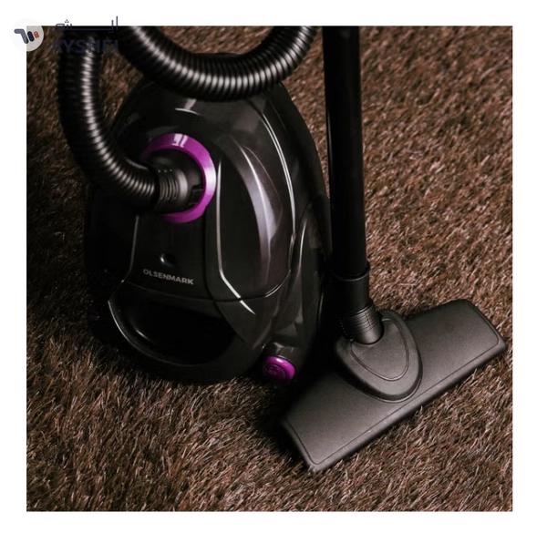 Olsenmark Vacuum Cleaner With Dust Bag 1400W OMVC1782, Powerful Suction, Dust Full Indicator,Dust Bag capacity 1.5L, Flexible Hose With Airflow On Handle, Pedal Switch And Auto-Rewinding Wire 1.5 L 1400 W OMVC1782 Black/Purple