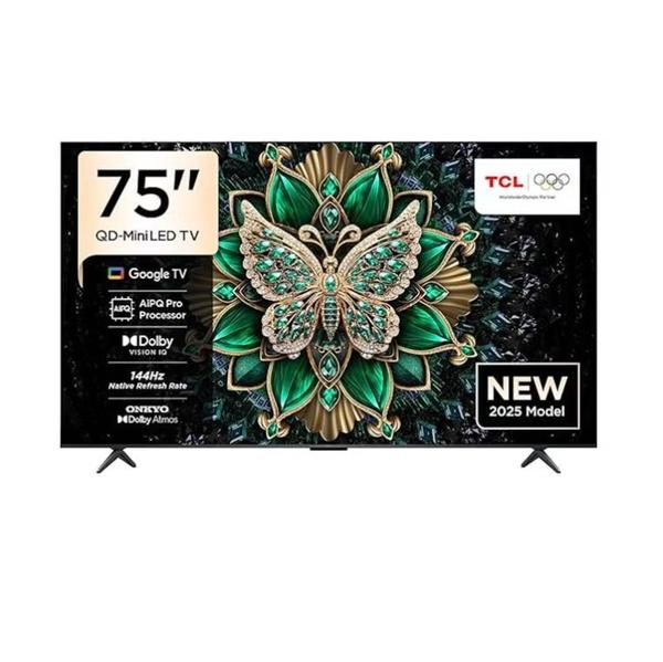 TCL Television 75 Inch Smart TV 4K QD-Mini LED Colorful Quantum Crystal HDR 10+ Gaming Google TV, 144Hz Native Refresh Rate, ONKYO 2.1 Hi-Fi, Dolby Atmos, AI Mode, (2025 Model) 75C6K Black