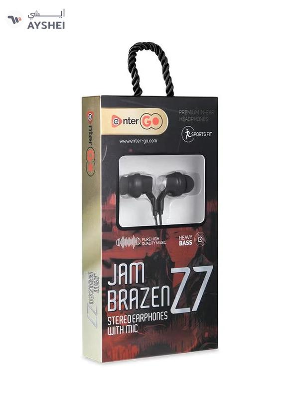 enter Go Jam Brazen Z7 Earphones With Mic Black