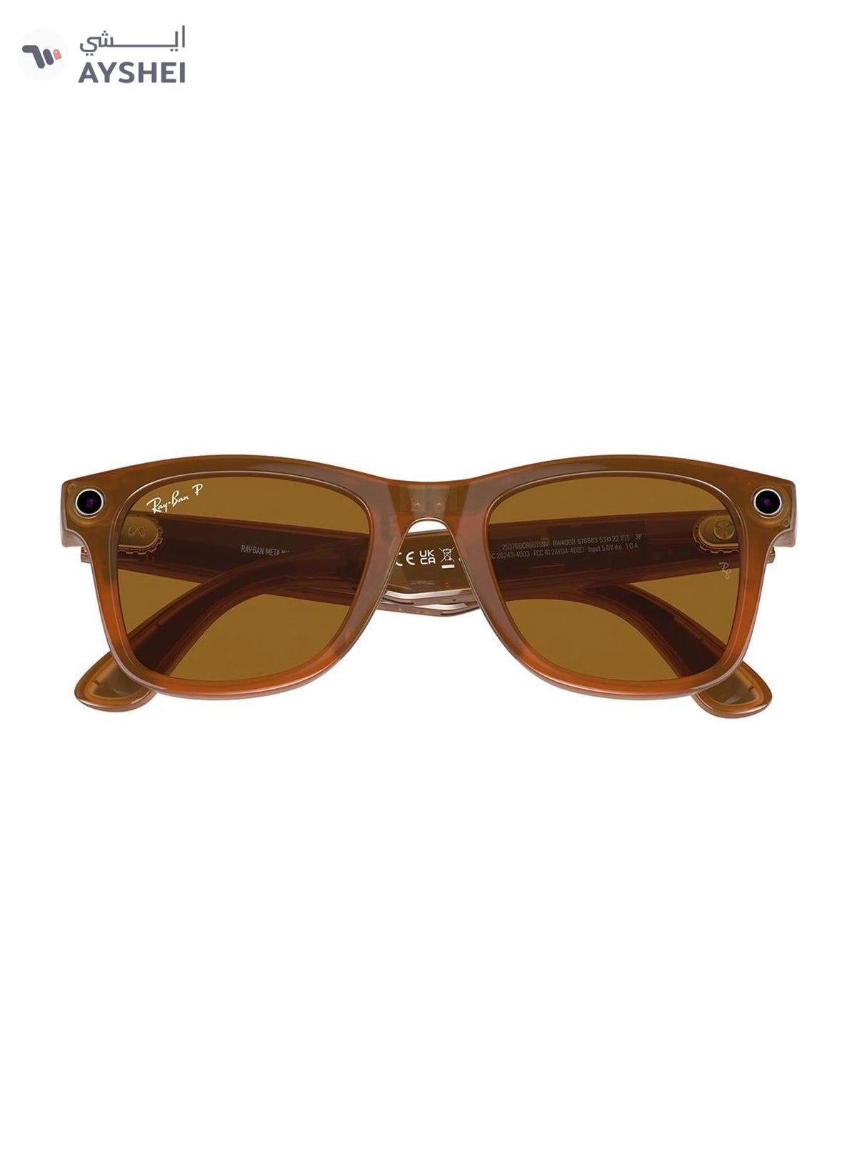 Meta Ray-Ban Meta Wayfarer RW4008 670683 53 - Shiny Caramel Polar Brown-2-2