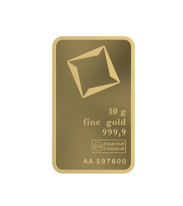 Valcambi Suisse 10g 24K (999.9) Pure Minted Gold Bar - Variable Design