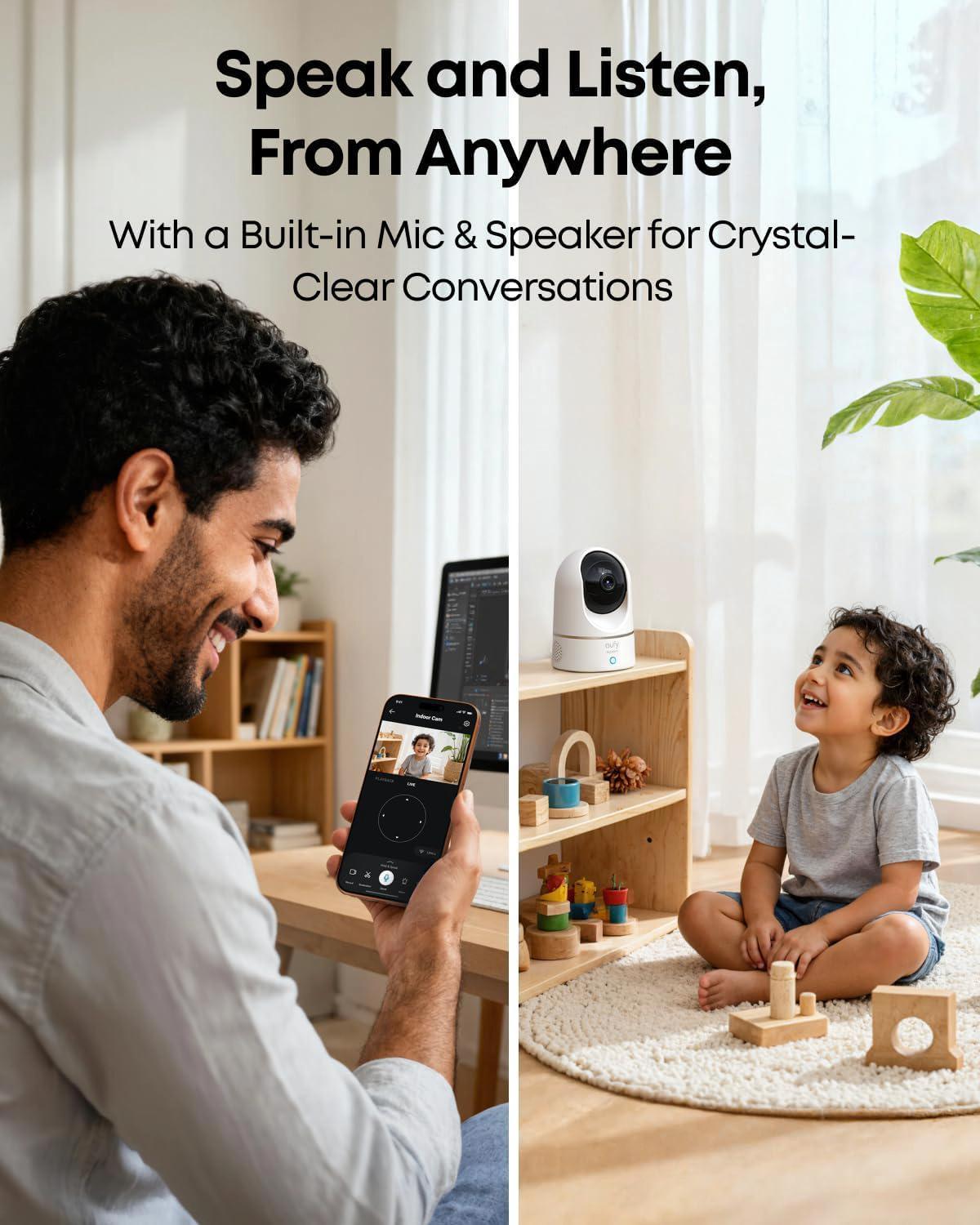 eufy Security 2K Indoor Cam Pan & Tilt, Home Security Indoor Camera-1-1