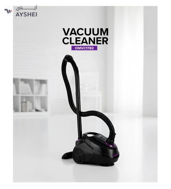 Olsenmark Vacuum Cleaner With Dust Bag 1400W OMVC1782, Powerful Suction, Dust Full Indicator,Dust Bag capacity 1.5L, Flexible Hose With Airflow On Handle, Pedal Switch And Auto-Rewinding Wire 1.5 L 1400 W OMVC1782 Black/Purple