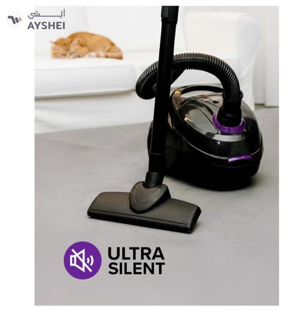 Olsenmark Vacuum Cleaner With Dust Bag 1400W OMVC1782, Powerful Suction, Dust Full Indicator,Dust Bag capacity 1.5L, Flexible Hose With Airflow On Handle, Pedal Switch And Auto-Rewinding Wire 1.5 L 1400 W OMVC1782 Black/Purple