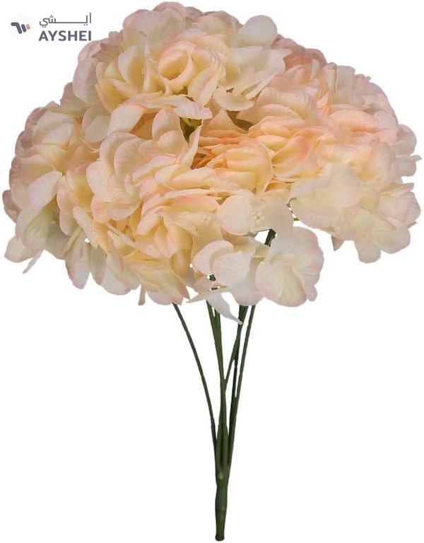 YATAI Artificial Silk Hydrangea Flower Bunch Arrangements Large Fake Floral Bundles Home Wedding Bouquet Table Centerpieces Party Decoration-Peach-Pink (1)