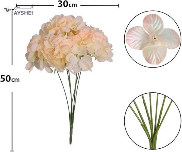 YATAI Artificial Silk Hydrangea Flower Bunch Arrangements Large Fake Floral Bundles Home Wedding Bouquet Table Centerpieces Party Decoration-Peach-Pink (1)