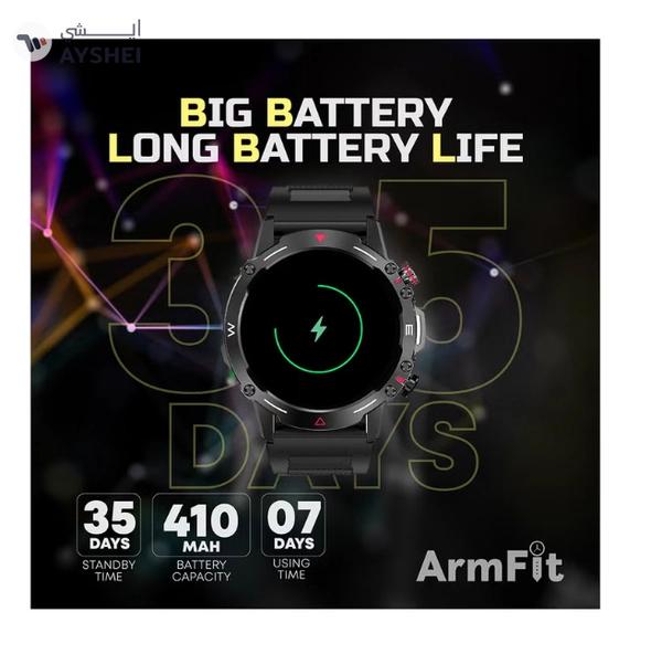 ARMFIT Hulk Smartwatch For Men, AMOLED Always On Display Bluetooth Calling Waterproof Fitness Watches Compatible With Android iOS Black