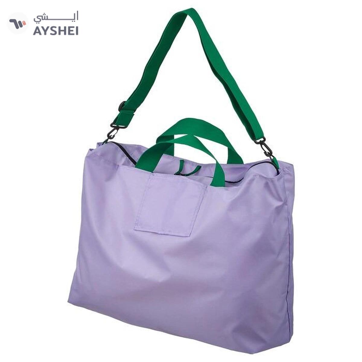 IKEA RÄCKLA Bag, Foldable, Lilac/Green, 75x45 cm/55 L-0-portrait